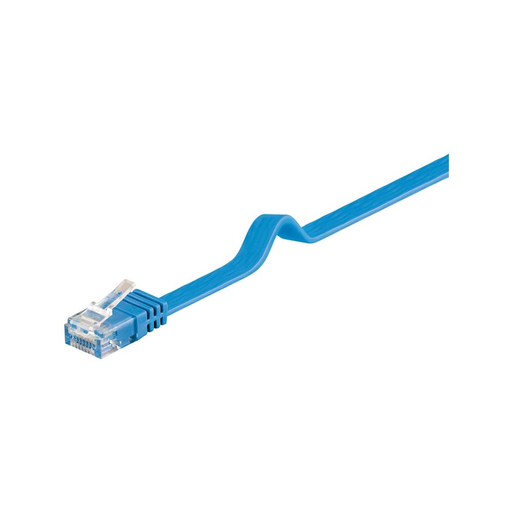 Goobay 96419 CAT 6 U/UTP Flat-Patch Cable, Blue, 3m Length