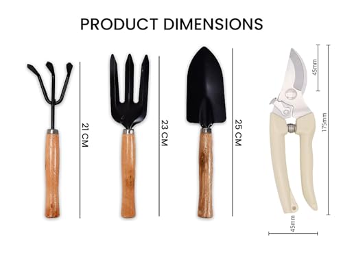 Image of Garden Tool Kit Set Flower Cutter /Pruner Trowel Hand Fork Hand Rake Garden Tools Garden Tool Kit (4 Tools) (Traditional)