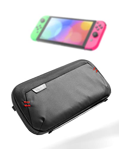 tomtoc Tasche Hülle für Nintendo Switch/Switch OLED-Modell, Ultra-dünn Rundumschutz Robust Tragetasche Case Passt für Switch Konsole, 20 Spiele und Zubehör