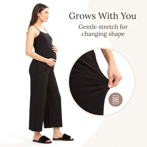 Image of AV2 Women High Rise Cotton Lycra Stretchable Relaxed Fit Maternity Pants | Maternity Yoga Pants | Maternity Trousers -5556
