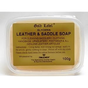 Gold Label Saddle Soap, 100g – Glycerin soap to use for cleaning saddles, clothing, handbags, upholstery, footwear and…