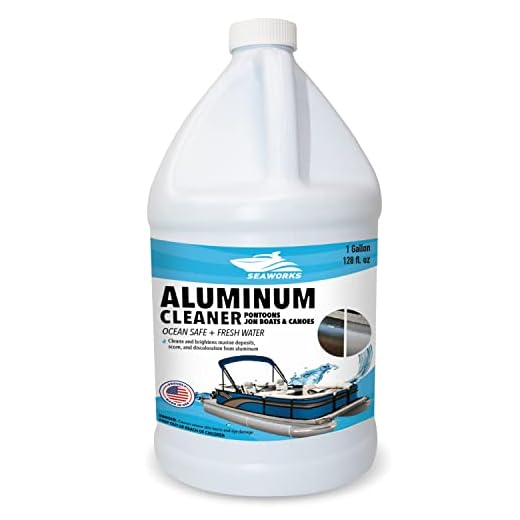 Seaworks Professional Boat Aluminum and Pontoon Cleaner and Brightener- Restores Aluminum, Jon boats and Canoes, Gallon