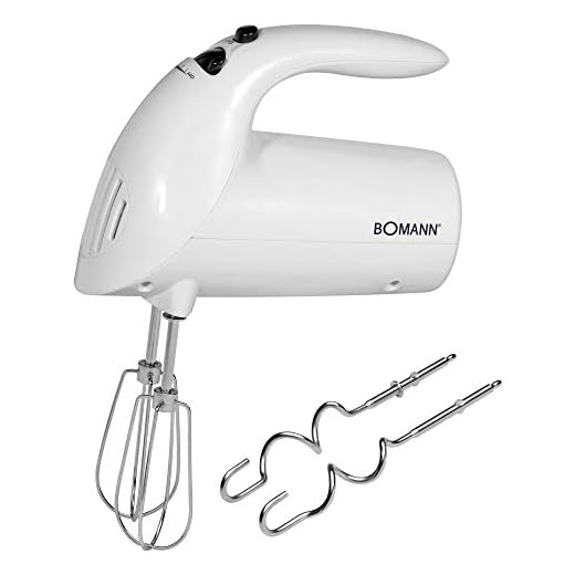 Bomann HM 350 CB Batidora de repostería, 5 velocidades, 250 W, 0 Decibelios, Plástico, Blanco