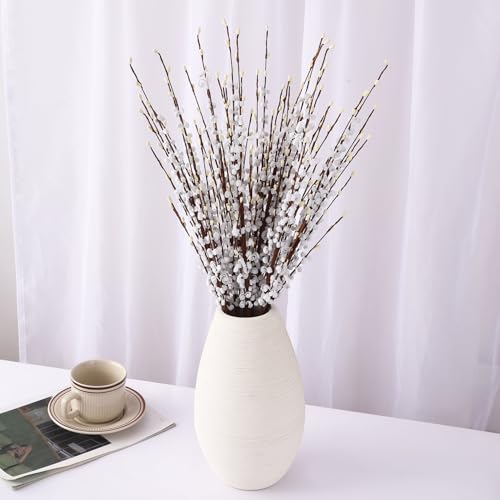 Image of TIED RIBBONS Pack of 5 Jasmine Artificial Flowers Bunch Stem with Mini Berry for Vase Pot Home Decoration (White) for Home Office Wedding Party Decoration (Vase not Included)