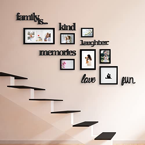 Jerry & Maggie - Photo Frame | Plaque College Frame - Black Wall Decoration Combination - Black Pvc Picture Frame Selfie Gallery Collage With Full Size Hanging Template & Wall Mounting Design #TOP4