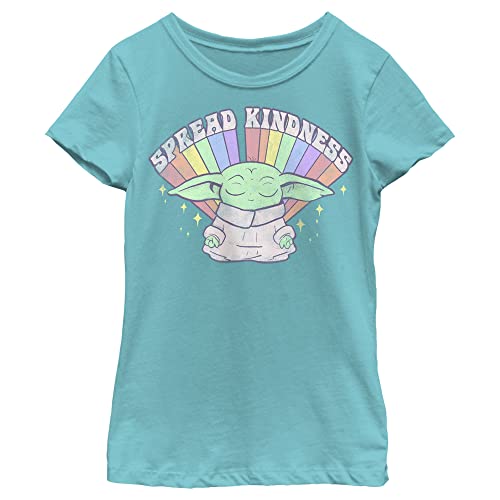 Image of The Mandalorian Girl's Star Wars Spread Kindness Rainbow T-Shirt