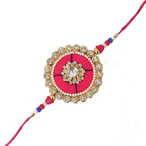 Image of eCraftIndia Multicolor Designer Rakhi for Brother | Raksha Bandhan Rakhi for Bhaiya Bhabhi Bhai Kids