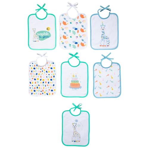 BABYCALIN Lot de 7 bavoirs naissance Sophie la girafe