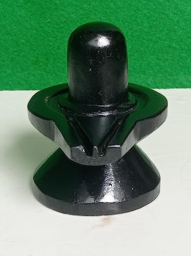Image of Akhand Shivling Narmada Stone Shivling, 4 x 4 Inch, Black | Natural & Original, Narmadeshwar, For Worship at Home