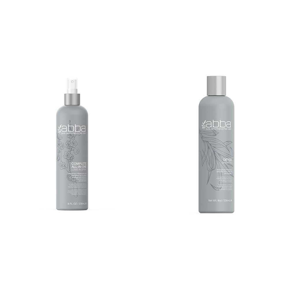 ABBA - All-in-One Leave-In Spray & Pure Specialty Detox Shampoo - Molasses, 8 fl oz