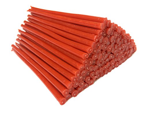 Natural Pure Beeswax Candles Organic Honey Eco Candles Amber Red Color In Gift Box (Natural Cotton Wicks, Dripless, Smokeless, Not Taper Candles) (Red, 6.3 Inches (16 Cm) 120Pcs) #TOP24