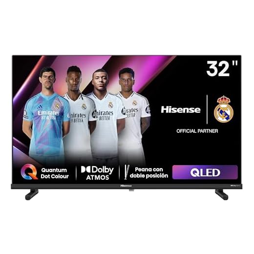 Hisense 32A5NQ - QLED TV, 32 Pulgadas, Dolby Atmos, Modo Juego, Entrada Tipo C, Peana con Doble posición, función Compartir en el televisor, DVB-T2, Auto ordenación Canales TDT (Nuevo 2024)