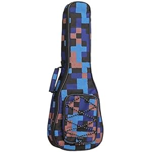 10 MM Verstelbare En Comfortabele Duurzame Etnische Ukelele Tas Bohemen Stijl (Color : Blue Plaid, Size : 26inch)