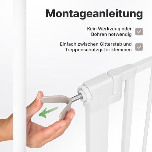 CHILDOO Y-Spindel für Treppenschutzgitter ohne Bohren [Anti-Rutsch] Treppengitter für Geländer Türschutzgitter Kindergitter Treppenschutz Gitter zum Klemmen Türgitter für Baby, Hund | 2 Stück
