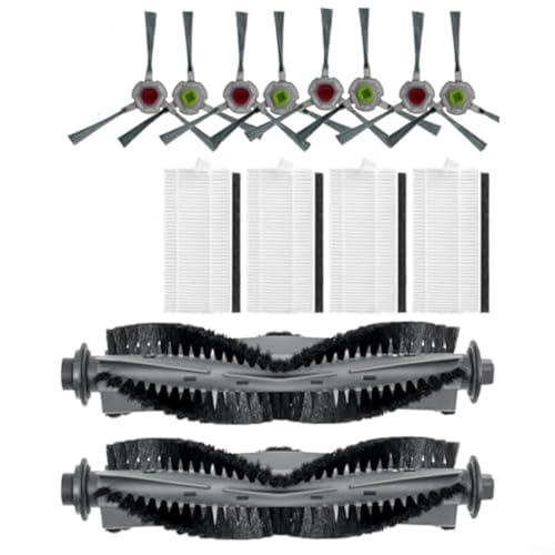 Withtalentto Kehrroboter Zubehör Set, Staubsauger Ersatzteile mit 2 Hauptrollenbürsten, 4 Filtern, 4 Seitenbürsten für AIRROBO