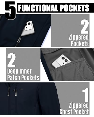 Image of 33,000ft Men's Softshell Jacket with Hood Waterproof Windbreaker Lightweight Rain Shell Jacket for Outdoor Hiking Travel