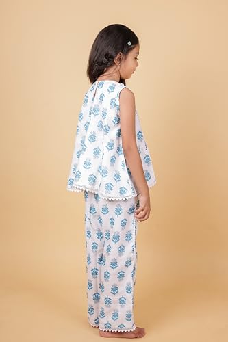 Image of TAGAS Girls Girls V Neck Kurti With Plazo Set | Traditional Girls Ethnic Wear|Ethnic Wear for girls|