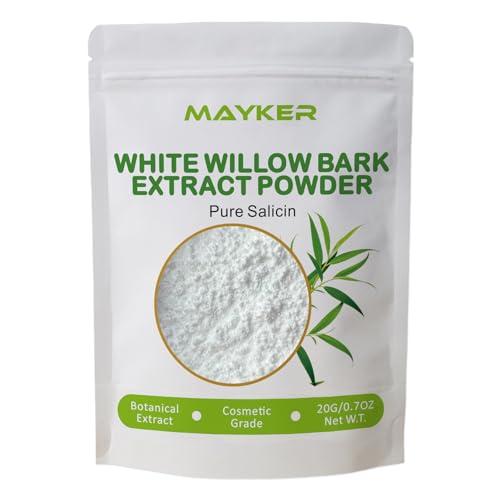 MAYKER White Willow Bark Extract For Face 0.7oz Cosmetic Grade Ingredient for DIY Water Based Serums Creams Lotions Masks & Custom Skincare Formulations