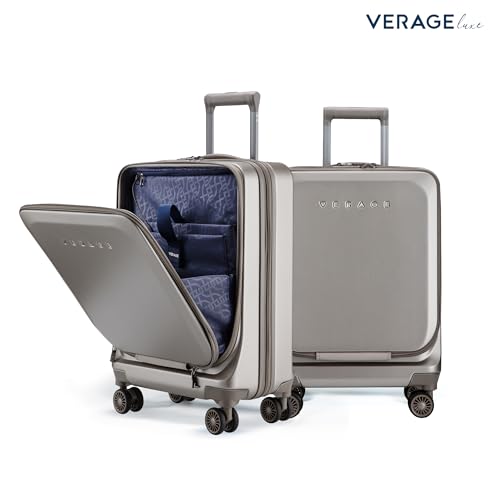 Image of Verage Luxe Leader 56 cm Cabin Size Expandable Hardsided Luggage with USB Port, TSA Lock, Laptop Compartment & Silent Dual Wheels (20,Titanium Gold)