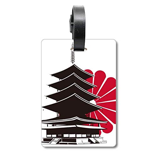 Étiquette de valise chrysanthème japonais aux finitions soignées pour voyageur
