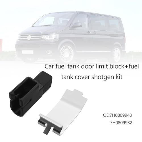 The Lord of the Tools 2-teiliges Auto Tankklappen Reparaturset 7H0809948 7H0809932 Kompatibel mit VW T5 T5.1 T6 Transporter Kraftstoff Tankanschluss Stoßdämpfer und Kraftstofffang Federclip