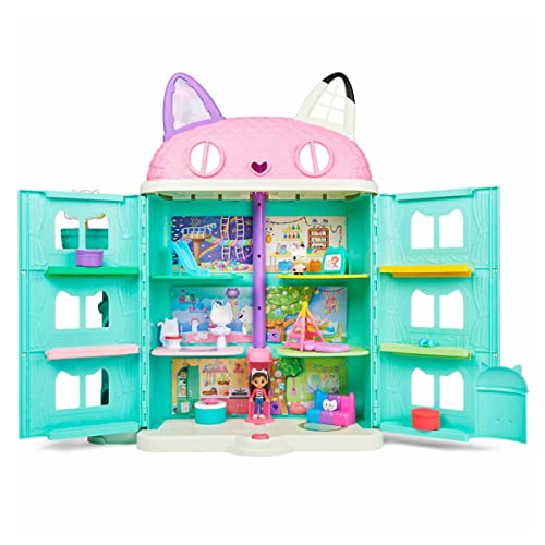 Gabby's Dollhouse - Gabby Et La Maison Magique - Maison De Poupée Interactive Avec 2 Figurines + 15 Accessoires - Reproduis Les Aventures De Ton Dessin Animé Préféré - Jouet Enfant 3 Ans +