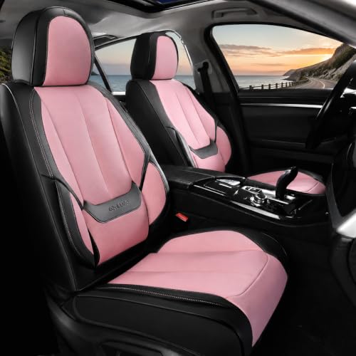 Image of Coverado Car Seat Covers, Front Covers for Cars, Car Seat Cover Front Seats, Automotive Seat Cover, Waterproof, Leather Car Seat Cushion, Universal Interior Seat Protectors for Most Cars