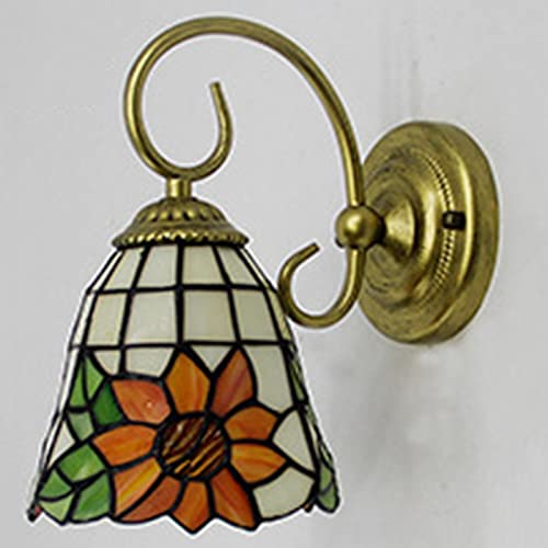 Image of Kiven Wall lamp E26 1-Light Plug-in Bulb not Included Wall Sconce Glass Shade 6 Foot Black Cord(BD0534)