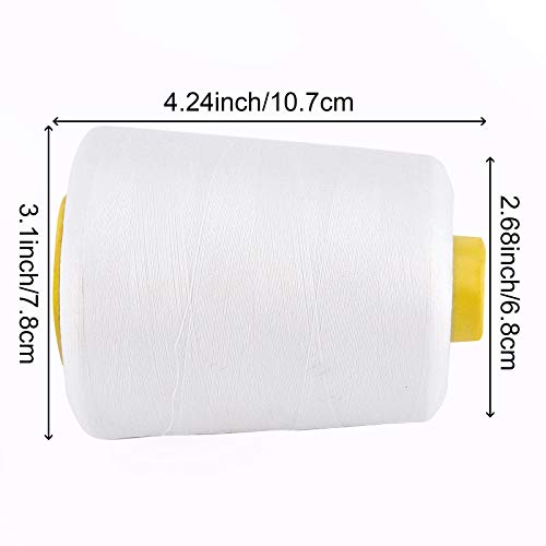 Hilos para máquina de coser serger blancos, pack 8 miniatura 2