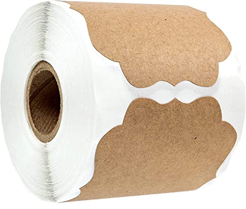 2.5"X3" Inch Natural Kraft Vintage Frame Gift Tag Sticker / 250 Labels Per Roll #TOP24