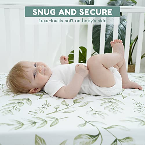 Tcbunny BLN-CS01-02 2 Pack Premium Fitted Baby Crib Sheets For Standard Crib Mattress - Ultra-Soft Cotton, Stylish Rabbit, And Garden Pattern thumb #2