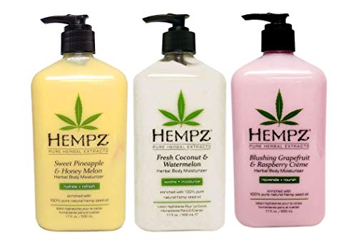 HEMPZ FRUIT COCKTAIL Bundle 1-Blushing Grapefruit & Raspberry Creme 17oz 1-Sweet Pineapple