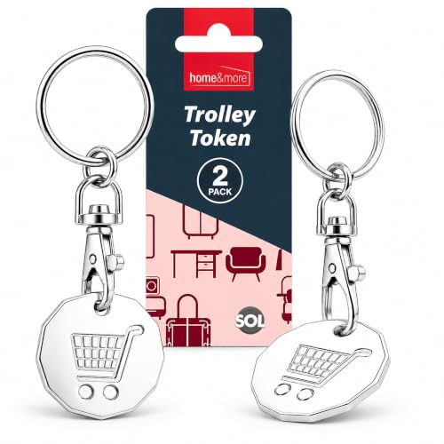 SOL 2pcs Shopping Trolley Token UK - Universal Fit - Trolley Coin Keyring