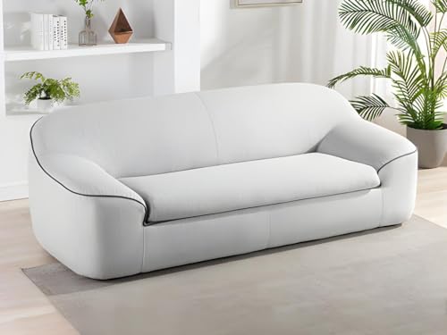 Vente-unique - Sofá Cama de 3 plazas de Tela Tipo Italiano Gris Claro Almanor