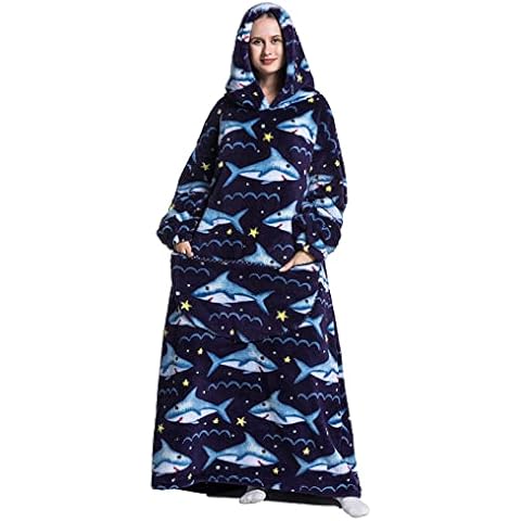 Imbry Womens Extra Long Oversized TV Blanket Hoodie Warm Unisex Wearable Blanket Sweatshirt Sweater with 2 Pockets (KA-29, One Size) Cover