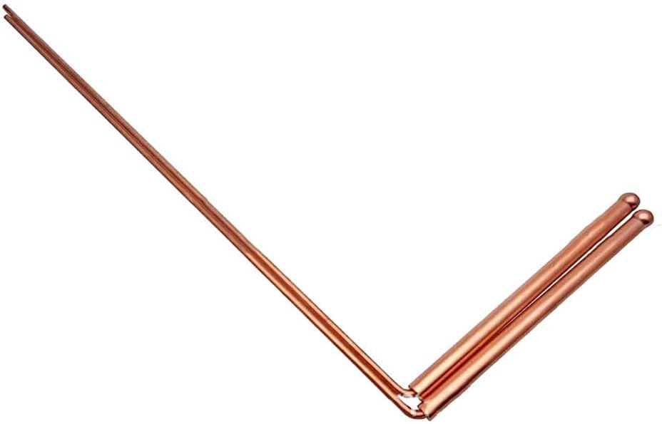 Varillas de cobre para radiestesia 99.9% detector de metales 12 pulgadas cabeza única cuenta redonda