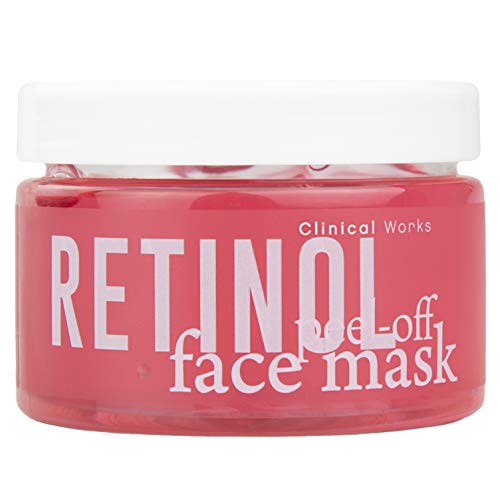Clinical Works Retinol Peel Off Face Mask, Removes Dirt, Oils and Impurities, Combats Acne, Wrinkles and Dryness, Hydrates, Unclogs and Purifies Skin, 5.2 Oz