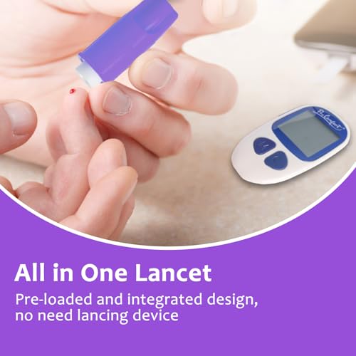 Pro Comfort Safety Lancets for Diabetes Testing [100 Count] 30 Gauge 1.8 mm All-in-One Pressure Activated Sterile Blood Lancets for Comfortable Testing - Thumbnail 2