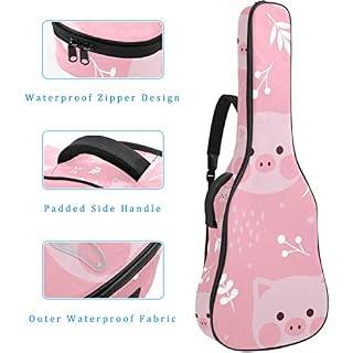 Hondank Housse de transport étanche pour guitare avec bandoulière réglable Motif cochon rose, Multicolor 01, 42.9×16.9×4… - Les Beatles, Paul McCartney, John Lennon, RIngo Starr, George Harrison Hondank Housse de transport étanche pour guitare avec bandoulière réglable Motif cochon rose, Multicolor 01, 42.9x16.9x4… – Image 4