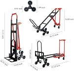 3-in-1 Industrial Convertible Hand Truck Dolly,1000 lbs Capacity Aluminum Hand Truck for Stairs,Hand Trucks Heavy Duty Dolly Cart with Stair Climbing Wheels for Moving,Transport(Red)
