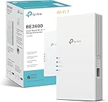 TP-Link Répéteur WiFi 7 RE220BE, Amplificateur WiFi Puissant 3.6Gbps, Port Ethernet Gigabit, Couvre jusqu'à 150 m², Compatible avec Toutes Les Box Internet, Profitez sans Changer Votre Box