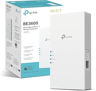 TP-Link Répéteur WiFi 7 RE220BE, Amplificateur WiFi Puissant 3.6Gbps, Port Ethernet Gigabit, Couvre jusqu'à 150 m², Compatible avec Toutes Les Box Internet, Profitez sans Changer Votre Box