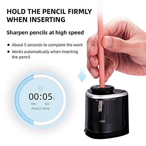 Pencil Sharpeners - Electric Pencil Sharpener Blade to Fast Sharpen,Battery-Powered and Easy to Use for Classroom Supplies (6-8mm) in School