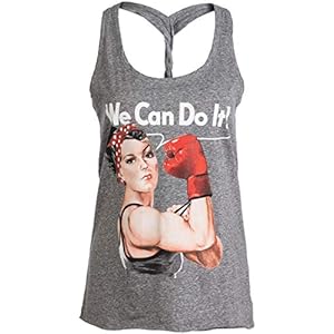 Rosie The Boxer | Funny Riveter Kickboxing Kick Boxing Racerback Tank Top for Women-(Racerback,2XL)