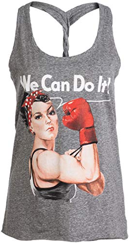 Rosie The Boxer | Funny Riveter Kickboxing Kick Boxing Racerback Tank Top