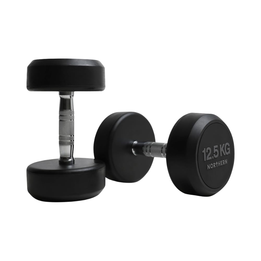 NORTHERN Rounded Dumbbells Set Heavy Weights Round Dumbbell Circular Rubber Dumbell for Weightlifting Bodybuilding Exercise Fitness Workout Training Home Gym Biceps 2.5-30kg Pair Set