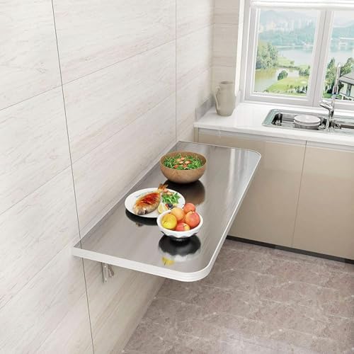 Étagère à linge pliable et table de cuisine rabattable inox 90x50 - 8