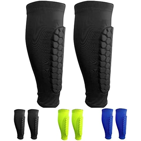 SANON Football Shin Pads, Shin Guards Professional Crashproof Shin Pads for Football Games Beginner, Running, Jogging, Cycling, Fitness, Teenagers Boys Girls Men Women 1 pair (Black) Cover