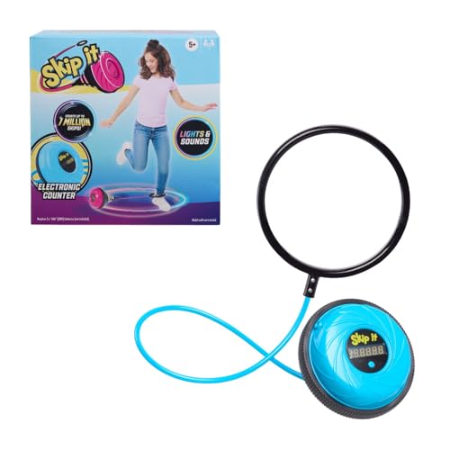 Just Play Skip It Retro Outdoorspielzeug Leuchtender Ball mit digitalem Zähler Pink Weiches Schaumstoff-Ankelband 79 cm lang Bildschirmfreies Spiel Ab 5 Jahren