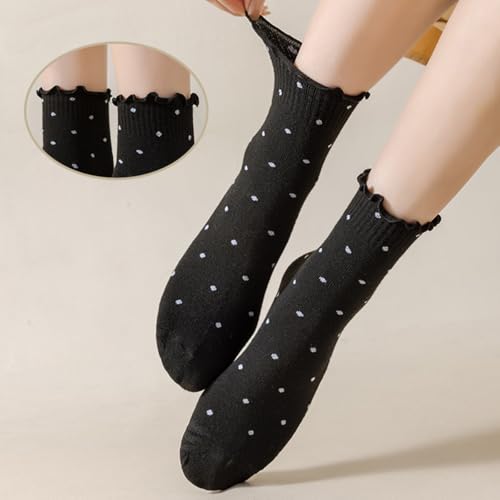 Women Ruffle Crew Socks Cute Frilly Lettuce Turn-Cuff Calf Dress Sock 6 Pack2